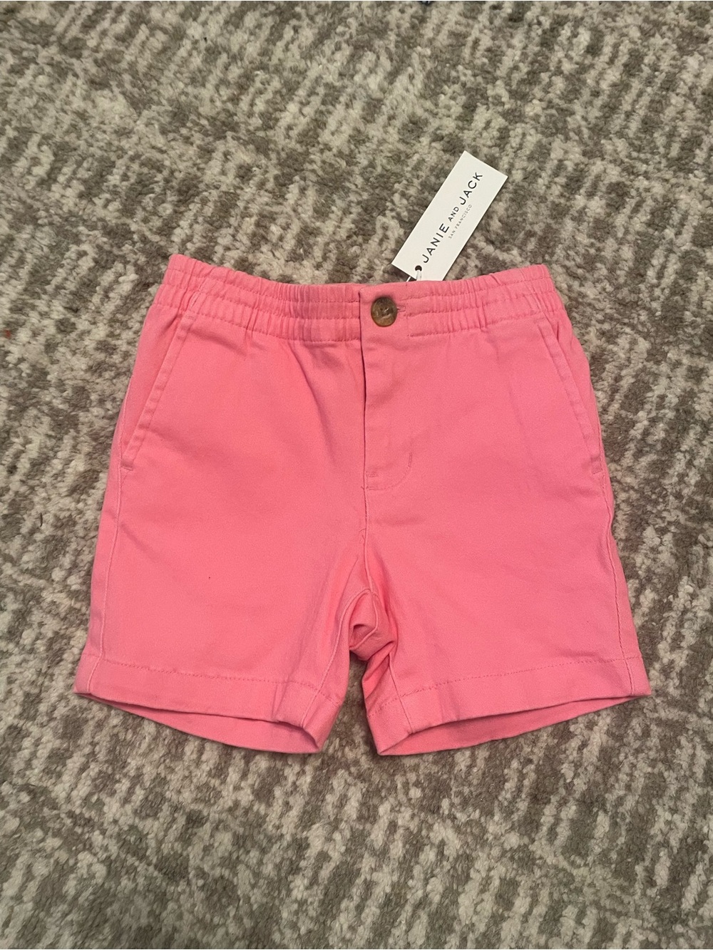 Janie and Jack Coral Pink Pull-On Cotton Shorts